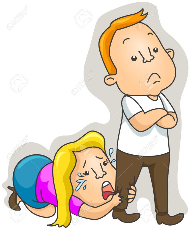 Просит прощения на коленях