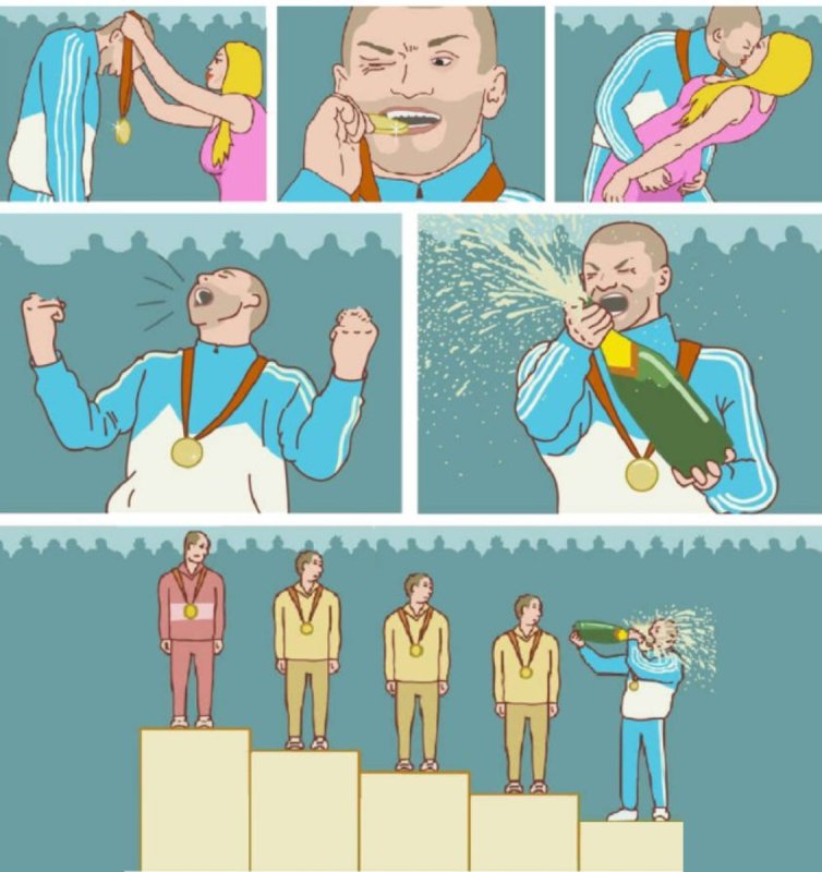 Мужик празднует 3 место