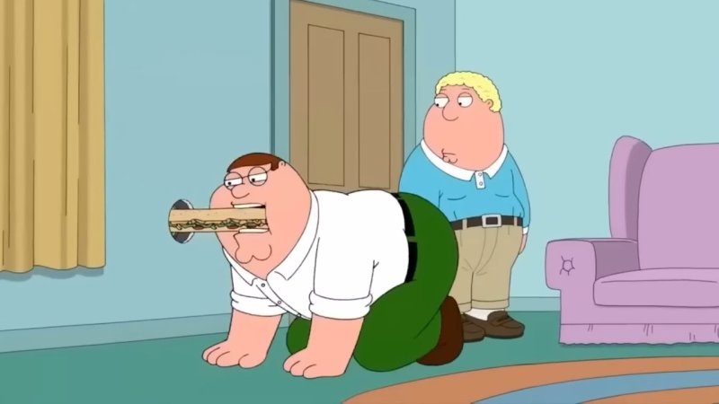 Питер Гриффин на кровати