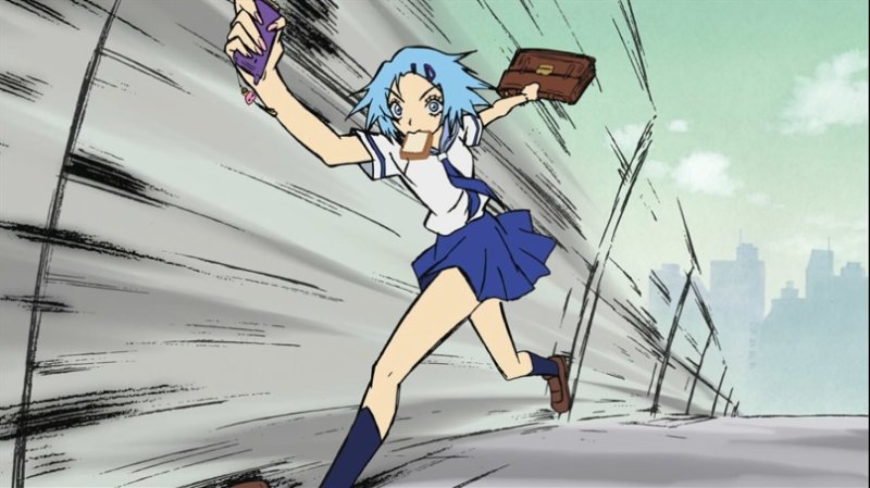 Аниме девушка бежит