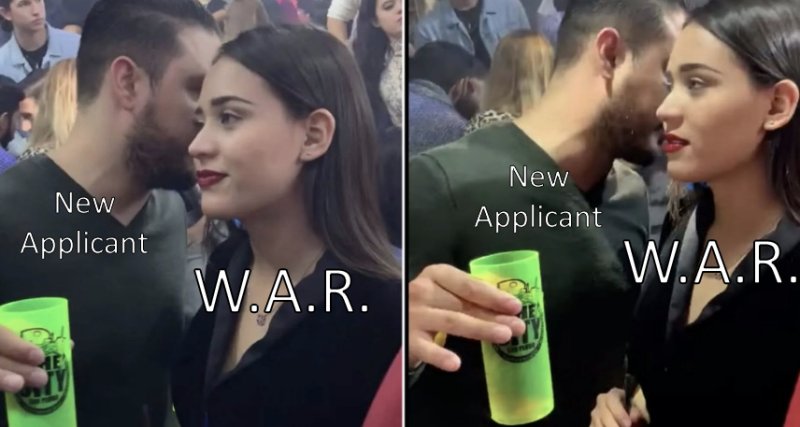 Мем парень с девушкой на стадионе