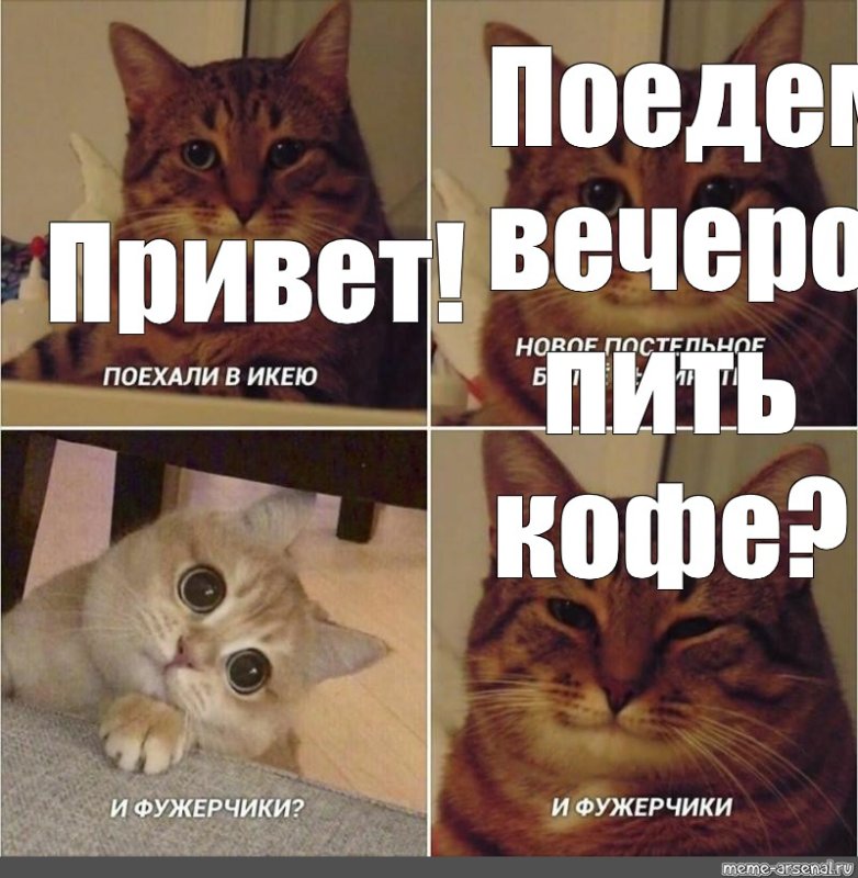 Кот Мем и фужерчики
