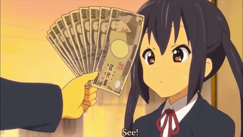 Аниме девушка с деньгами