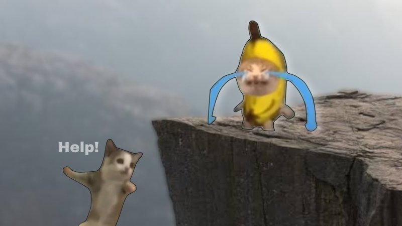 Котик бананчик Мем плачет