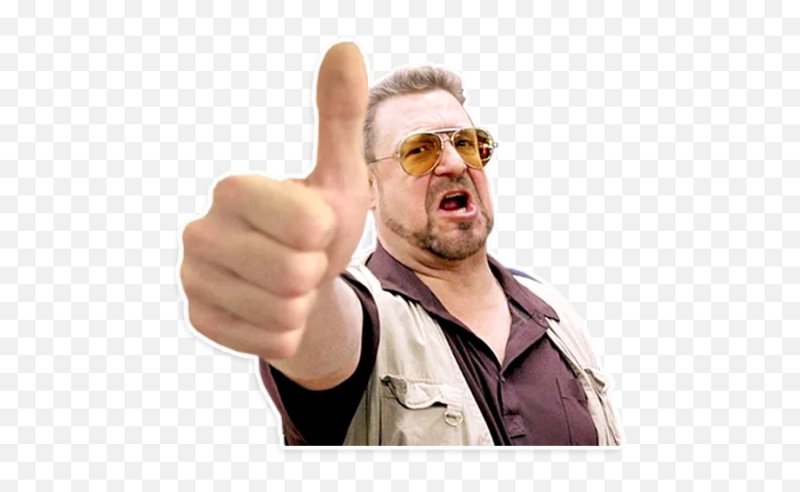 Показывает большой палец