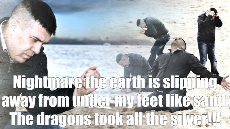 Грустный мужик сыпет песок