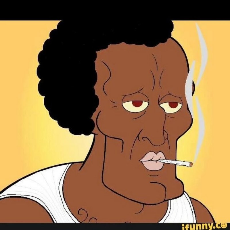 Веселый негр с сигаретой